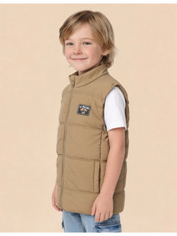 U.S. POLO ASSN. - Beige Solid Puffer Jacket