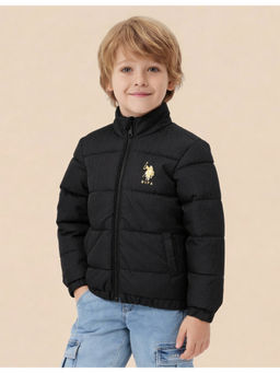 U.S. POLO ASSN. - Black Typography Puffer Jacket