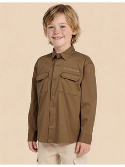 U.S. POLO ASSN. - Brown Regular Fit Solid Shirt