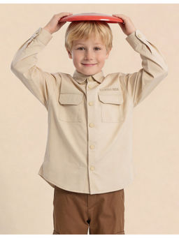 U.S. POLO ASSN. - Beige Regular Fit Solid Shirt