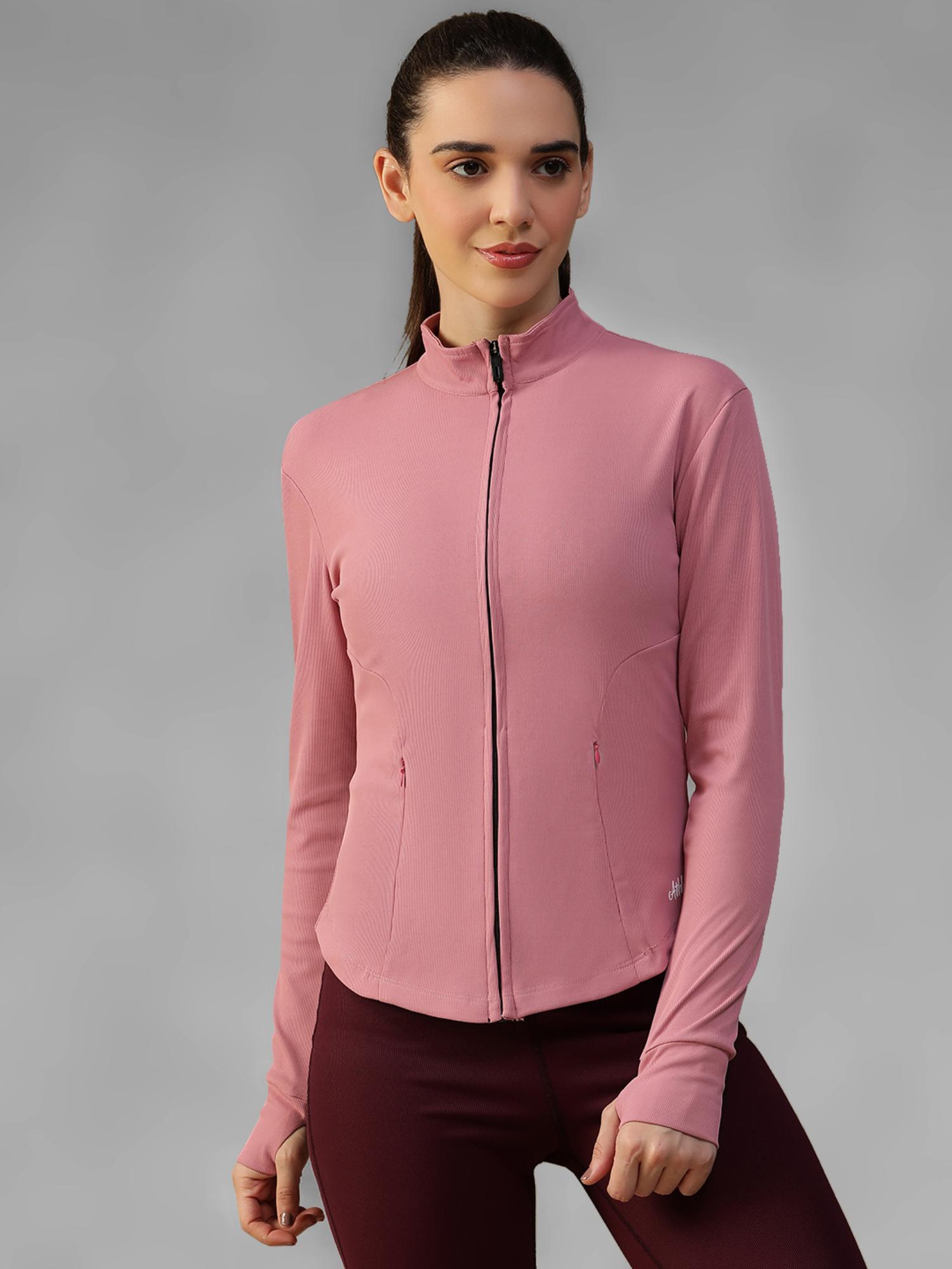 athlisis Pink Women's Everyday Sporty Zip-Up Gym and Training Jacket-picture-12