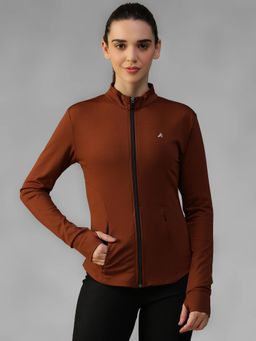 Athlisis - Rust Women's Everyday Sporty Zip-Up Gym and Training Jacket