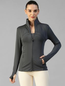 Athlisis - Grey Women's Everyday Sporty Zip-Up Gym and Training Jacket