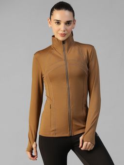 Athlisis - Khaki Women's Everyday Sporty Zip-Up Gym and Training Jacket