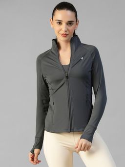 Athlisis - Grey Women's Everyday Sporty Zip-Up Gym and Training Jacket