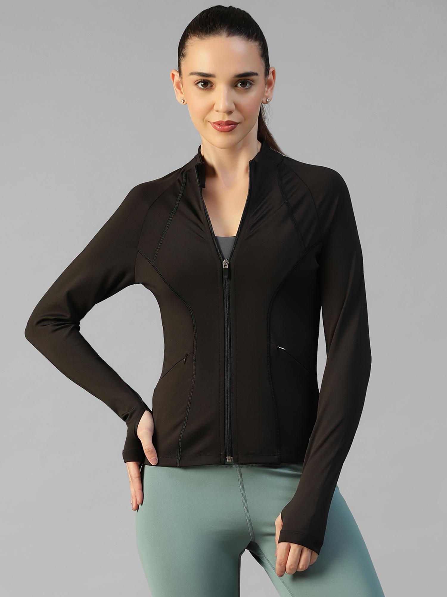 athlisis Black Women's Everyday Sporty Zip-Up Gym and Training Jacket-picture-38