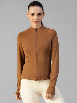 Athlisis - Khaki Women's Everyday Sporty Zip-Up Gym and Training Jacket