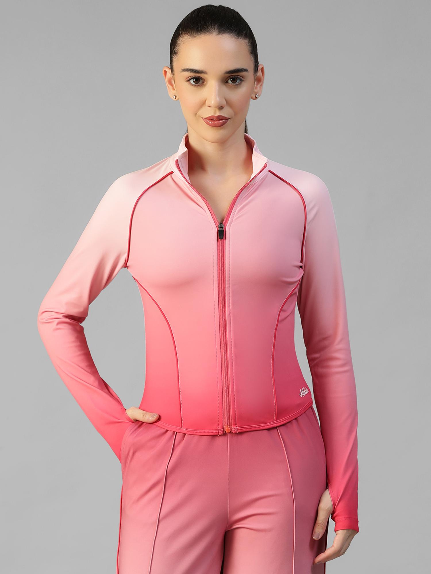 athlisis Pink Women's Everyday Sporty Zip-Up Gym and Training Jacket-picture-39