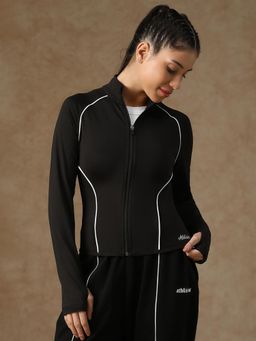 Athlisis - Black Women's Everyday Sporty Zip-Up Gym and Training Jacket