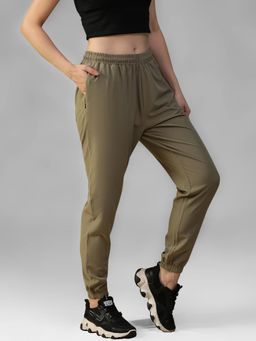 Athlisis - Tan Women's Mid-Rise Trackpant