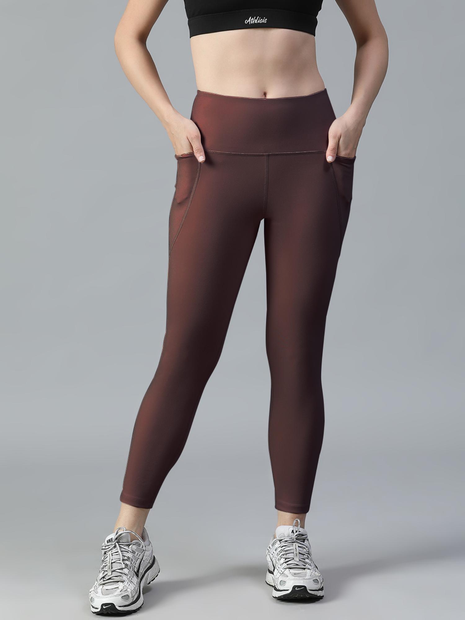 athlisis Brown Women's Dry-Tech Workout Gym, Yoga, Running and Training Tights-picture-26