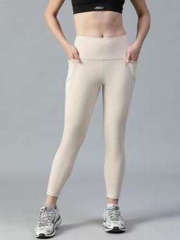 Athlisis - Cream Women's Dry-Tech Workout Gym, Yoga, Running and Training Tights