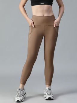 Athlisis - Tan Women's Dry-Tech Workout Gym, Yoga, Running and Training Tights