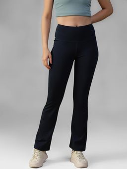 Athlisis - Navy Blue Women's High-Waist Yoga Trackpant