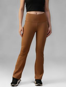 Athlisis - Tan Women's High-Waist Yoga Trackpant