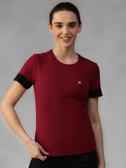 Athlisis - Maroon Women's E-Dry Slim Fit T-Shirt