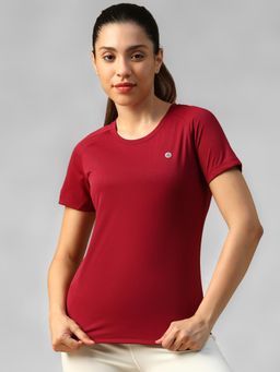 Athlisis - Maroon Women's E-Dry Slim Fit T-Shirt