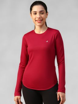 Athlisis - Maroon Women's E-Dry Slim Fit T-Shirt