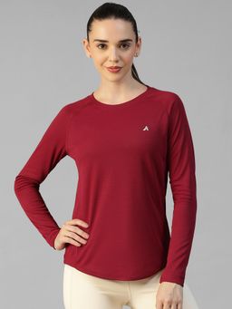 Athlisis - Maroon Women's E-Dry Slim Fit T-Shirt