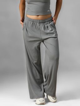 Athlisis - Grey Women's Relaxed Fit Mid-Rise Trackpant