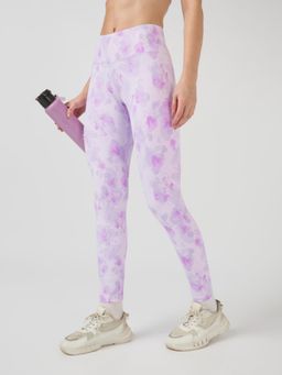 Technosport - Purple Women's Printed Slim Fit Sports Tights