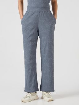 Technosport - Blue Women's Textured Straight Fit Trackpant