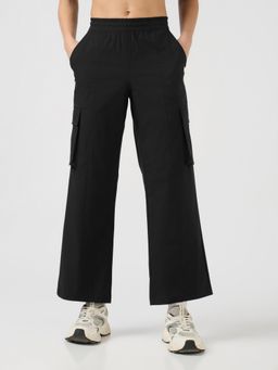 Technosport - Black Women's Regular Fit Cargo Trackpant