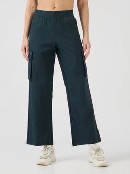 Technosport - Green Women's Regular Fit Cargo Trackpant