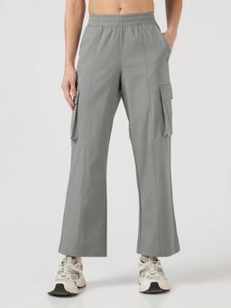 Technosport - Grey Women's Regular Fit Cargo Trackpant