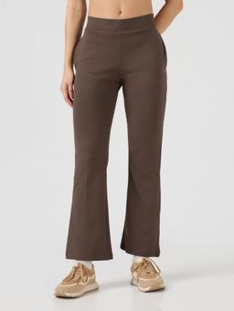 Technosport - Brown Women's Stretchable Slim Fit Mid Waist Fit And Trackpant
