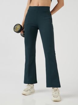 Technosport - Green Women's Stretchable Slim Fit Mid Waist Fit And Trackpant