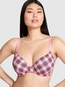 Victoria's Secret - Pink Wear Everywhere Checks Printed T-Shirt Bra