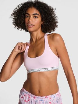Victoria's Secret - Pink Logo Pink Cotton Racerback Bralette