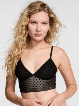 Victoria's Secret - Pink Wink Black Unlined Longline Bralette (XS)