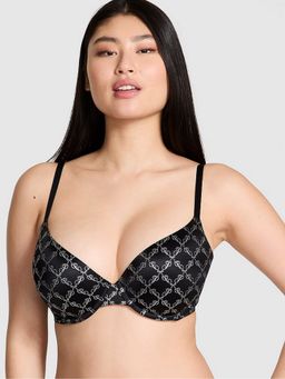 Victoria's Secret - Pink Wear Everywhere Black Printed Push Up Bra