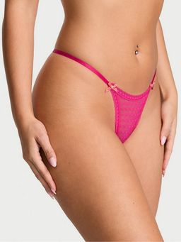 Victoria's Secret - The Lacie Heart Lace String Dark Pink Thong Panty