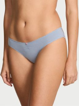 Victoria's Secret - Blue Stretch Cotton Heart Lace Bikini Panty