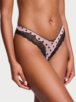 Victoria's Secret - Pink Tease Sheer Dot High-Leg Thong Panty