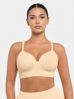 Shop The Edit - Off White Wireless Push-Up Seamless Full Coverage Bra