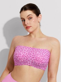 Shop The Edit - Pink Jelly Wireless Padded Anti Slip Bandeau Bra