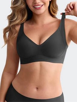 Shop The Edit - Black Wireless Seamless Full Coverage Plunge Everyday Bras