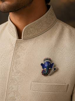 Miora - Multi-Colour Ganpati Brooch
