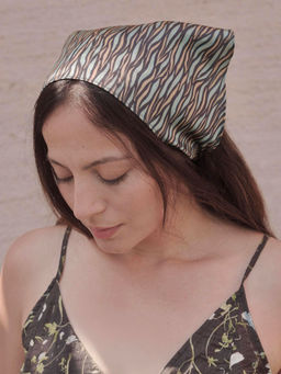 Hair Drama Co. - Zebra Patterned Headscarf - Green