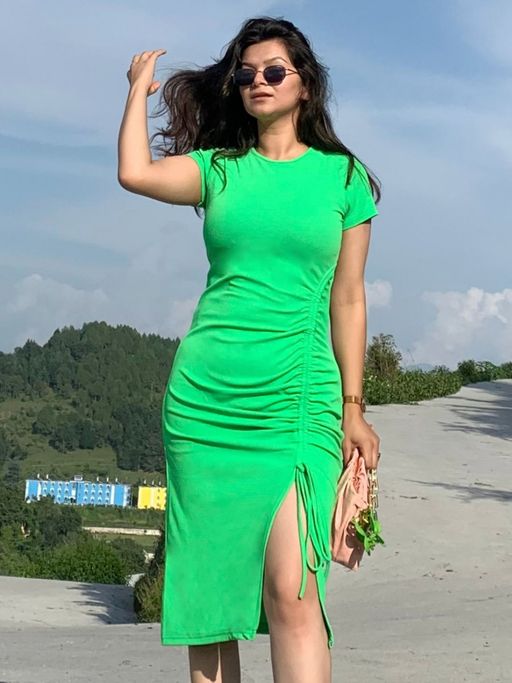 slim fit dress slacks Light Olive V-Neck Drawstring Short Sleeve Side Slit Maxi Dress – PinkBlush