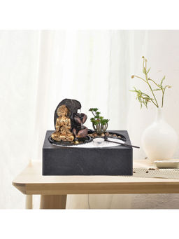 HomeTown - Impression Polyresin Sand Buddha Fountain 29X22Cm In Gold Colour