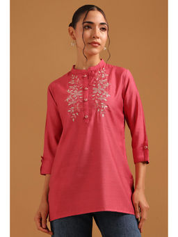 Soch - Womens Pink Desert Storm Embroidered Thread Work Tunic