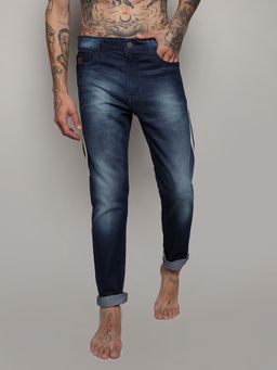 Campus Sutra - Mens Side Striped Skinny Fit Denim Jeans