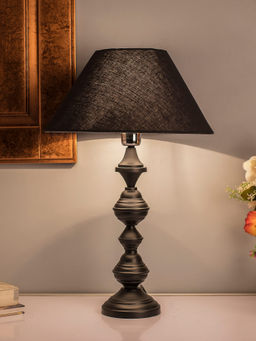 Homesake - Nordic Matt Black Table Lamp Black Shade
