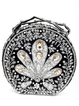 Odette - Black Embellished Clutch