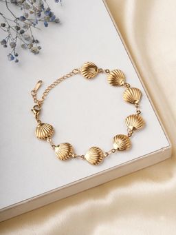 Palmonas - Women Gold Seashell Drop Bracelet
